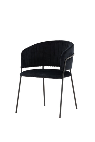 Venture Home Selma Matstol 2-pack - Svart / Svart sammet