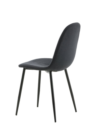 Polar Matstol 2-pack - Svarta ben - Svart tyg