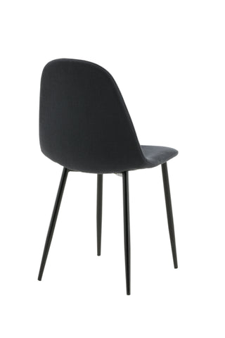 Polar Matstol 2-pack - Svarta ben - Svart tyg