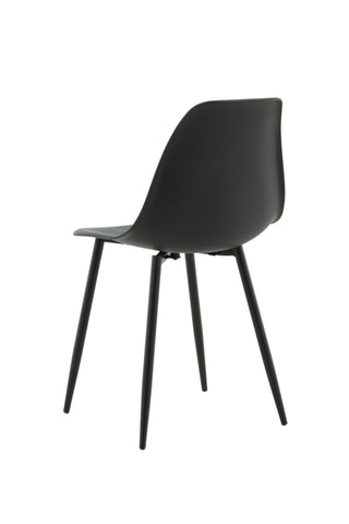 Polar Plast Matstol 2-pack - Svarta Ben / Svart Plast