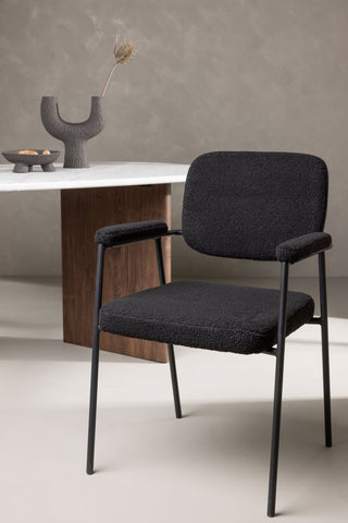 Venture Home Igår Matstol 2-pack - Svart / Svart Boucle