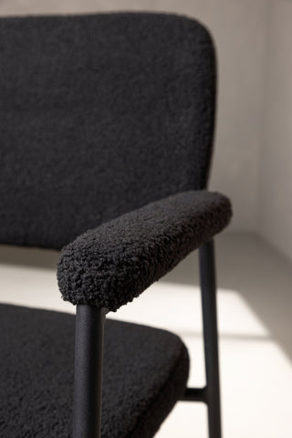 Venture Home Igår Matstol 2-pack - Svart / Svart Boucle