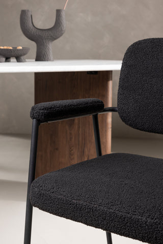 Venture Home Igår Matstol 2-pack - Svart / Svart Boucle