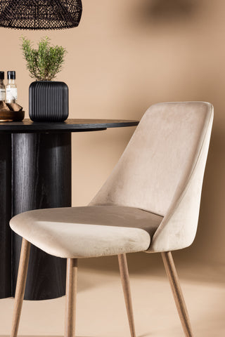 Venture Home Night Dining Chair 2-pack - Mörk valnöt / Mocca / Brunt tyg
