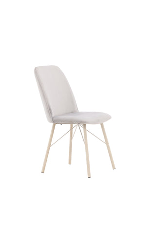 Venture Home Vardagsmatstol 2-pack - White Wash / Ljusgrå sammet
