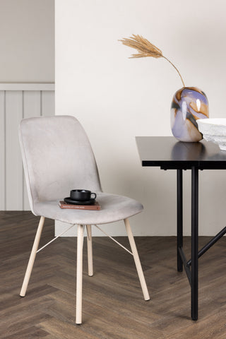 Venture Home Vardagsmatstol 2-pack - White Wash / Ljusgrå sammet