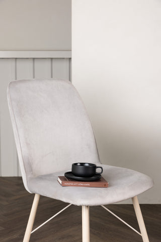 Venture Home Vardagsmatstol 2-pack - White Wash / Ljusgrå sammet