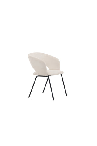 Venture Home Dag Matstol 2-pack - Mattsvart / Vit Linne