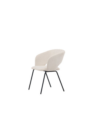 Venture Home Dag Matstol 2-pack - Mattsvart / Vit Linne