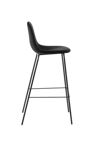 Polar Barstol 2-pack - Svart sammet - Svarta ben