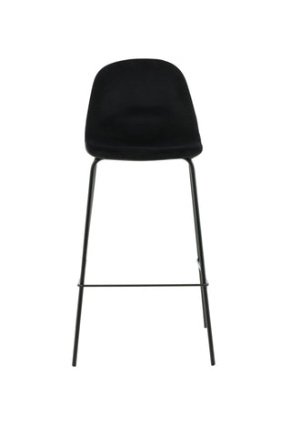 Polar Barstol 2-pack - Svart sammet - Svarta ben