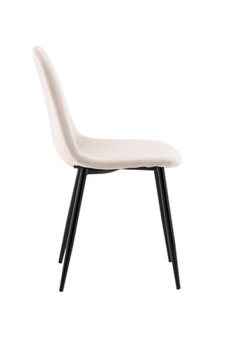 Polar Matstol 2-pack - Svarta ben / Beige sammet