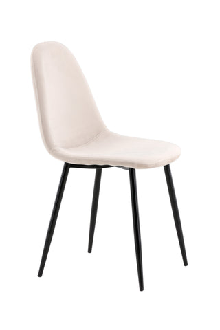Polar Matstol 2-pack - Svarta ben / Beige sammet