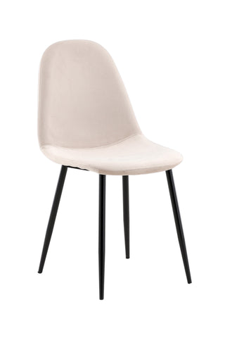 Polar Matstol 2-pack - Svarta ben / Beige sammet