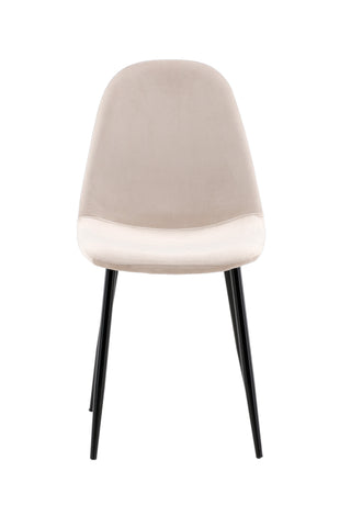 Polar Matstol 2-pack - Svarta ben / Beige sammet