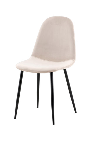 Polar Matstol 2-pack - Svarta ben / Beige sammet