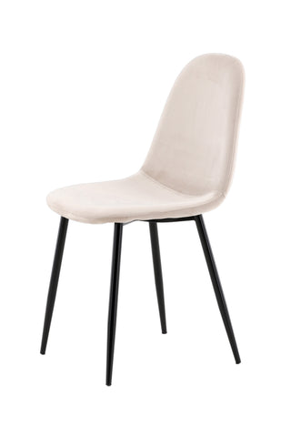 Polar Matstol 2-pack - Svarta ben / Beige sammet