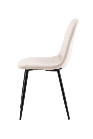 Polar Matstol 2-pack - Svarta ben / Beige sammet