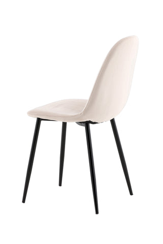 Polar Matstol 2-pack - Svarta ben / Beige sammet