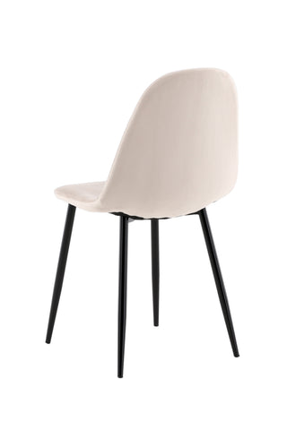 Polar Matstol 2-pack - Svarta ben / Beige sammet
