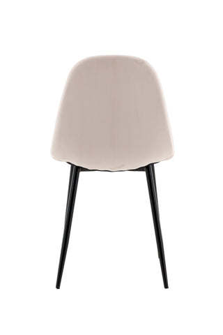 Polar Matstol 2-pack - Svarta ben / Beige sammet