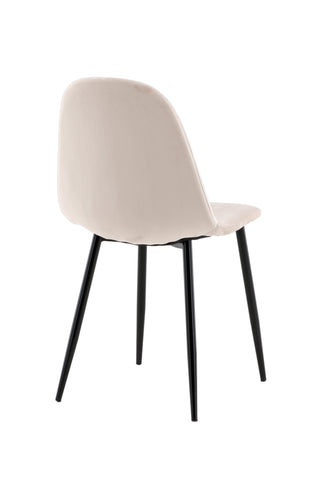 Polar Matstol 2-pack - Svarta ben / Beige sammet