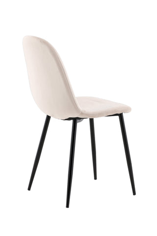Polar Matstol 2-pack - Svarta ben / Beige sammet