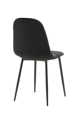 Polar Matstol 2-pack - Svarta ben / Svart sammet