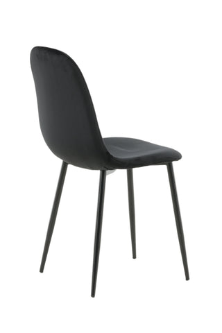 Polar Matstol 2-pack - Svarta ben / Svart sammet
