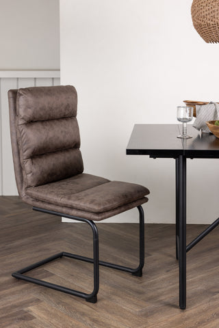 Venture Home Zizo Matstol 2-pack - Svart / Brunt Mikrofibertyg