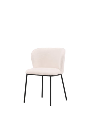 Venture Home Edina Matstol 2-pack - Svart / Vit Boucle