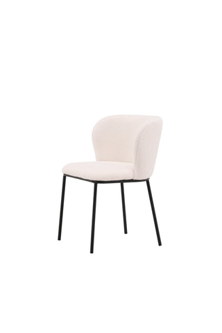 Venture Home Edina Matstol 2-pack - Svart / Vit Boucle