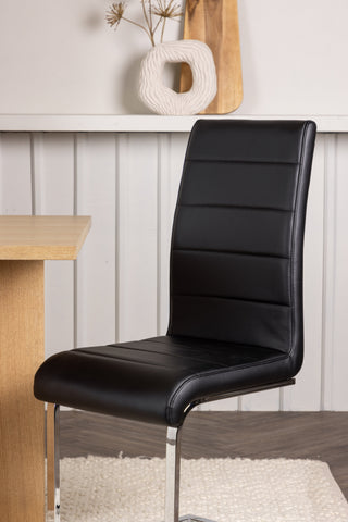 Venture Home Tempo Matstol 2-pack - Kromat ben / Svart PU