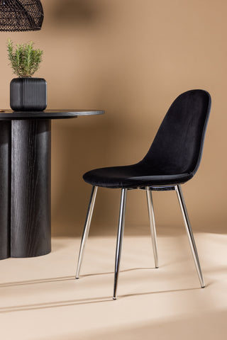 Venture Home Polar Matstol 2-pack - Black Velvet / Chrome
