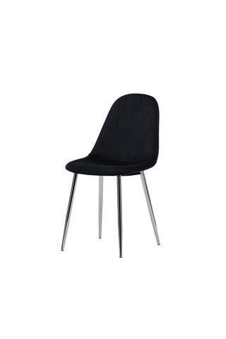 Venture Home Polar Matstol 2-pack - Black Velvet / Chrome