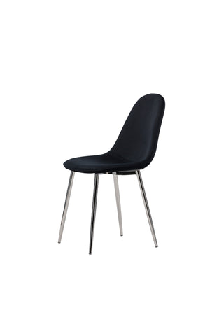 Venture Home Polar Matstol 2-pack - Black Velvet / Chrome
