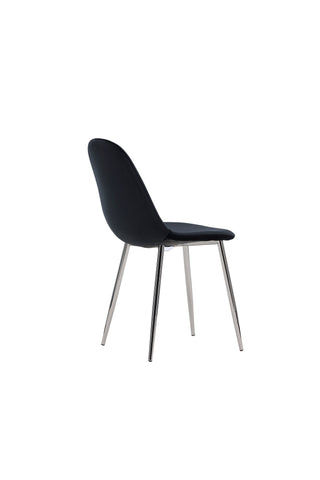 Venture Home Polar Matstol 2-pack - Black Velvet / Chrome