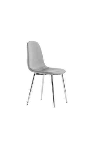 Venture Home Eva Matstol 2-pack - Ljusgrå / Ljusgrå sammet
