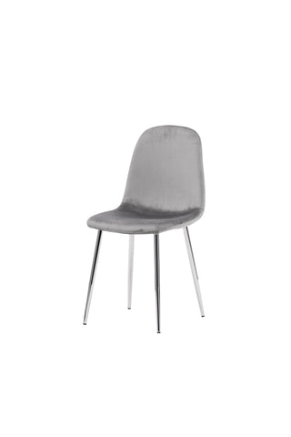Venture Home Eva Matstol 2-pack - Ljusgrå / Ljusgrå sammet