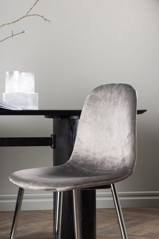 Venture Home Eva Matstol 2-pack - Ljusgrå / Ljusgrå sammet