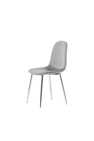 Venture Home Eva Matstol 2-pack - Ljusgrå / Ljusgrå sammet