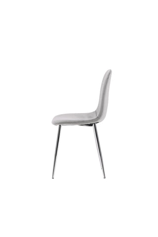 Venture Home Eva Matstol 2-pack - Ljusgrå / Ljusgrå sammet