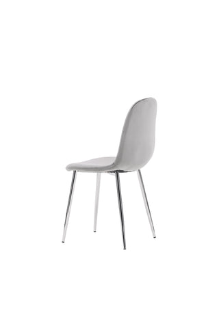 Venture Home Eva Matstol 2-pack - Ljusgrå / Ljusgrå sammet