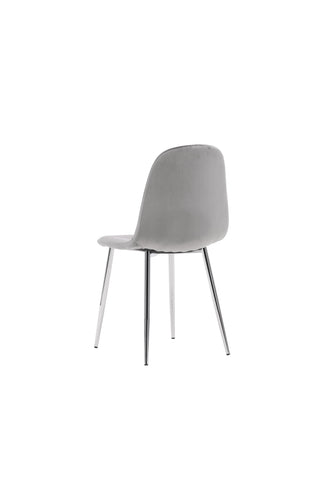 Venture Home Eva Matstol 2-pack - Ljusgrå / Ljusgrå sammet