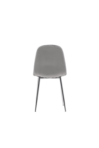 Venture Home Eva Matstol 2-pack - Ljusgrå / Ljusgrå sammet
