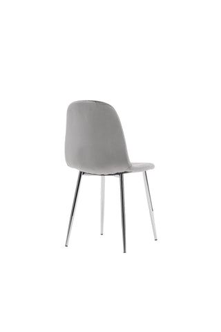Venture Home Eva Matstol 2-pack - Ljusgrå / Ljusgrå sammet