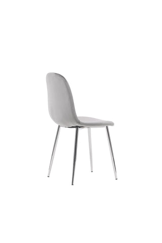 Venture Home Eva Matstol 2-pack - Ljusgrå / Ljusgrå sammet