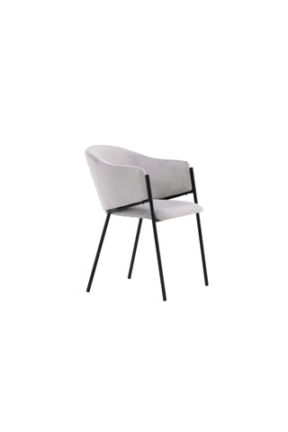 Venture Home Evelina Matstol 2-pack - Svart / Ljusgrå sammet