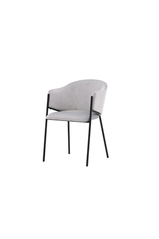 Venture Home Evelina Matstol 2-pack - Svart / Ljusgrå sammet