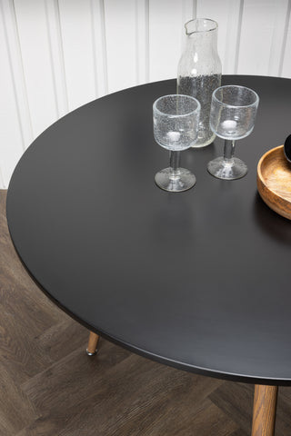 Venture Home Polar Matbord ø90 - Mörk eklook / Svart MDF